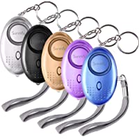 SUNMAY Alarma Personal- 5 Piezas 140DB Alarma Seguridad Autodefensa con Luz LED Llaveros para Mujeres- Niños- Ancianos…